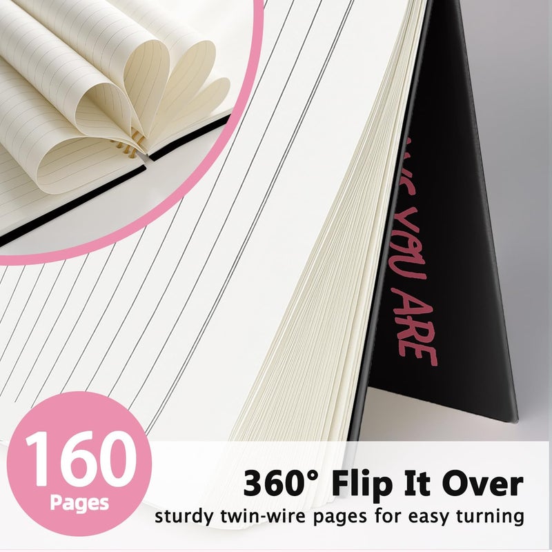 WLIANG Preppy Pink And Black Spiral Bible Notebook Journal for Women, Christian Scripture Prayer Journal Gifts for Women Girls, Preppy School Supplies, Pink Bow Bible Study Notebook 5.5 x 8.3 - Image 3